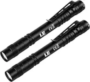 Lepro Pocket Pen Torch Light Flashlight C120, Small, Mini, Pen Light with Clip, AAA Battery Powered [Not Included], Perfect Torch for Inspection, Work, Repair, Gift and More, Pack of 2