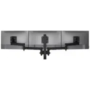 Atdec AWMS-3-13714 Triple Monitor Arms + 400mm Post / 12kg (26.5lb) Flat Screens, 10kg (22lb) Curved Screens + Grommet Clamp Desk Fixing, Black