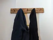 5-Hook Natural Wood Wall Mount Coat Rack,FREE SHIPPING