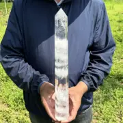 1.12kg Natural Clear Quartz Obelisk Point Quartz Crystal Wand Reiki Tower Decor
