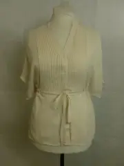Warehouse Pintuck Jacquard 70s Ivory Blouse Size 10uk rrp £36 CR093 DD 08