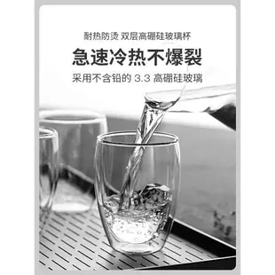 耐熱雙層玻璃杯套裝家用防燙水杯茶杯口杯隔熱牛奶咖啡杯子大容量