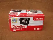 group of fifty unused floppy disks diskettes Imation IBM 2HD - vintage computer
