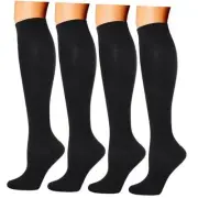 4 Pairs Compression Socks for Men and Women Compression Large-X-Large Black