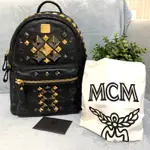 MCM 鉚釘黑色後背包
