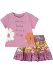 Peek Kids Graphic Flowers Tee And Skirt Set Claude Monet Flowers 18-24 Months