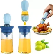 Glass Olive Oil Dispenser Bottle With Silicone Oil Brush 2 In 1, Silicone