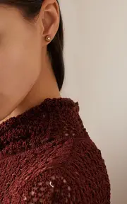 [Fernando Jorge] Petrified Wood Orbit Diamond Medium Studs