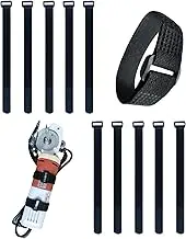 10PCS Fastening Hook and Loop Cable Straps,30CM Hook and Loop Fastening Cable Strap, Nylon Extend Securing Strap - Adjustable Cinch Strap with Buckle, for Cords Organized and Tidy