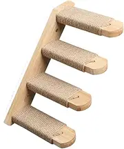 Discover Joy of Playing with Cat with Katzen Kletterwand Rounded of Steps to Avoid Injuries When Cat Jumps Katzentreppe, Khaki,Carton Box, Four Steps