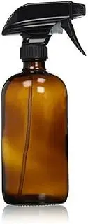 Amber Round Glass Spray Bottles Refillable Container Essential Oils Aromatherapy, Lead and BPA Free, UV Protection with Mist and Stream Settings
