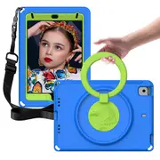 ZUSLAB iPad Mini 5 Case with Screen Protector Hybrid Shockproof Rugged Cover Handle Grip Kickstand Strap Holder for Apple 7.9 inch (2019) - Blue