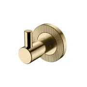 Fienza Axle Single Robe Hook Towel Holder Round Plate Urban Brass 83104UB