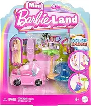 Barbie Mini BarbieLand Doll and Toy Vehicle Set 1.5" Colour Changing Beach Accessories JCR35
