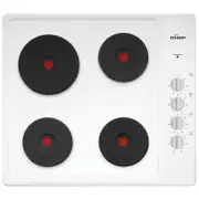 Chef 60cm 4 Zone Electric Solid Cooktop White CHS642WB