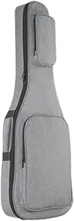 rockible Guitar Carry Case with Pockets for Acoustic And Electric Instruments for Travel, gray