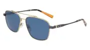 New SHINOLA by Flexon SH-2100S 718 Satin Gold & Gunmetal Sunglasses w/ Blue Lens