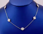 14k Rose Gold 3.75 CT Diamond By The Yard Necklace, 18", 8gm, S14168