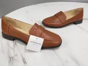 NEW - Liz Claiborne Womens Brown Loafers LC JANSEY Square Toe Memory Foam Size 7