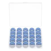 Prewound Sewing Bobbin Thread Set of 25pcs with Storage Plastic Case, Steel Blue