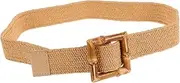 [Generic] Straw Woven Belt with Buckle for Women Versatile Ethnic Style Accessory for Dresses and Jeans Durable Elastic Waistband