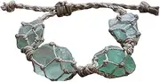 [Generic] Healing Stone Meditation Bracelet | Natural Crystal Beads Yoga Bangle | Retro Handmade Jewelry