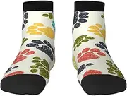 [JBYJBX] Cute Colorful Dog Paw Print Adult Socks Womens Mens Workout Thermal Cozy All-Season Gift Holiday Articles Use