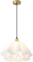 CJLWSLCO Simple Creative Chandelier All Brass Base Flower Acrylic Pendant Light E27 Single Bedroom Bedside Hanging Lamp Restaurant Coffee Shop Front Desk Chandelier B&B Lighting Fixture Indoor Adjusta