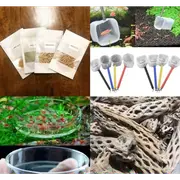 Food combo Pack + Cholla + Feeding Dish + 3d Net For Fish Shrimp Snail Tank Aquarium