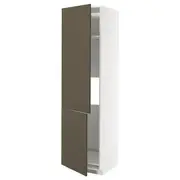 METOD high cab f fridge/freezer w 2 doors, white/Havstorp brown-beige, 60x60x220 cm