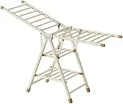 SNSUTY Clothes Drying Rack Foldable, Milky 71'' Heavy Dryer Rack, Oversized Laundry Stand Dry Hanger Racks with Wheels, Extra-Thick Large Carbon Steel Cloth Airer