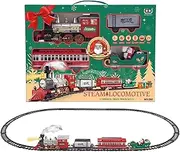 Electric Train Track Set - Christmas Train Toy with Light and Sound | Cargo Car Railway Tracks, Electric Locomotive for Kids