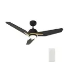 48" Black Indoor Outdoor Remote LED Smart Ceiling Fan Reversible 10 Speed Motor