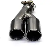 One Pcs Stainless Steel Exhaust Titanium Black Double Out Muffler Tips tip Compatible For BMW 3 Series 320i 318i F30 2013-2016(Black 318)