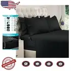 Luxurious 6PC Full Size Black Bed Sheets - Deep Pocket, Hypoallergenic Comfort