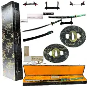 41" Green Minamoto Katana Full Tang Japanese Samurai Battle Ready Sword Sharp