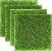 Toddmomy 1set Lifelike Grass Mat DIY Artificial Turf Decoration for and Miniature Scenes No Maintenance Required for Crafting and Scene Layout 4pcs