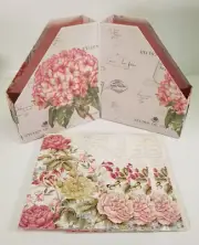 Desktop Magazine Rack Organizers & Matching File Folders Hydrangea Roses Pink