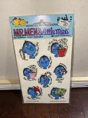 1981 SCRATCH N SNIFF MR. MEN AND LITTLE MISS Shy STICKERS SEE THRU MARK 1