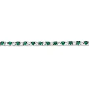 Sterling Silver Rhodium Plated 3mm White And Emerald Green Cubic Zirconia 19cm Bracelet