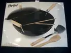 PARINI 5 PIECE WOK SET Pan, Lid, and Utensils NEW