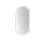 EURO MIRROR Kapsel Aluminium Oval LED Illuminated Bathroom Wall Mirror - White