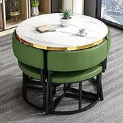 Modern Dining Table and Chair Set for Office Reception Room Club Reception Table and Chair Combination for Home Living Room Kitchen Leisure Table for Bar Balcony Bedroom Library Billiard Hall (Green)