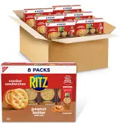 Peanut Butter Sandwich Crackers, Lunch Snacks, 48 Snack Packs (6 Boxes, 6 Cracke