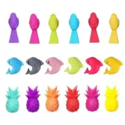 Wine Glass Markers Set of 18 Dolphin Pineapple Bird Silicone Drink Glass