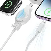 4 2-in-1 USB C for Apple Watch Charger Magnetic Cable [ iPhone and Watch Fast Charging Cord 6FT Magnetic Wireless Charging ] Compatible with iWatch Series Ultra/SE/iPhone