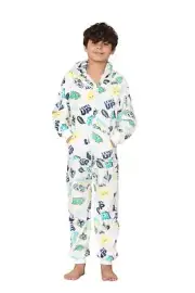 Kids Fleece A2Z Onesie One Piece Pyjamas Level Up Print Sleepsuit For Boys Girls