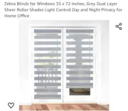 Inside/Outside Mount Roller Shades System 35"W x 72"H