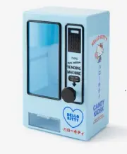 Hello Kitty Mini Edition Vending Machine Toy Blue Plastic Candy Dispenser 19cm