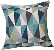 PERSELOSO 1Pc Throw Pillow Case Elegant Linen Geometric Pattern Cushion Cover for Sofa Couch Bench Stylish Home Decor Accessory for Living Room and Bedroom